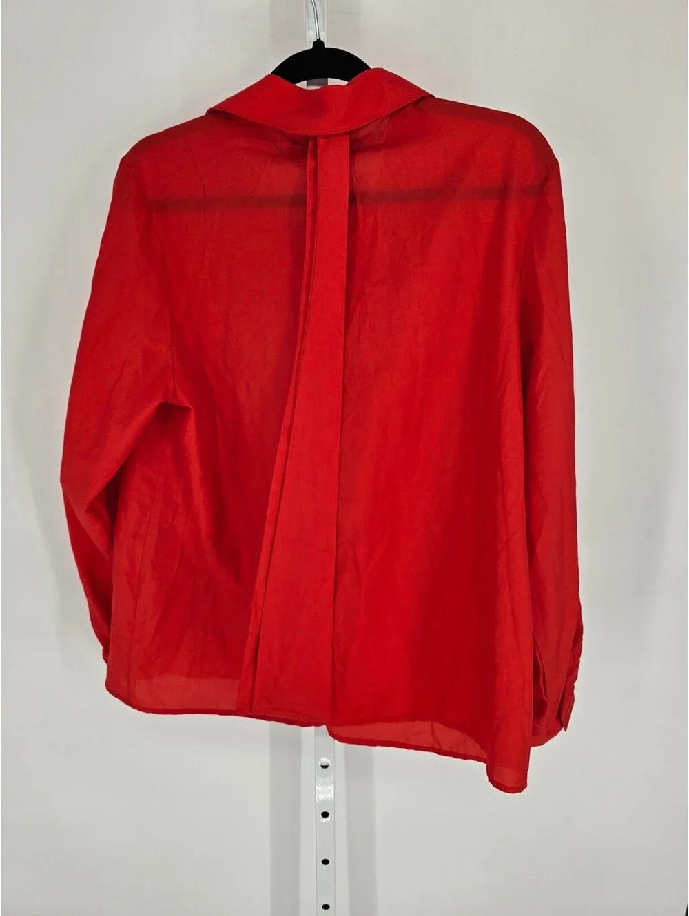 Vtg 1980s Studio Collections Womens Sz 38 (L) Long Sleeve Button Up Blouse Red